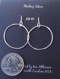 Ken’s handcrafted jewelry - Sterling Silver Earrings Large Circle