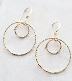 Sosie Designs - #5477 Gold Double Circle Diamond Cut Earrings