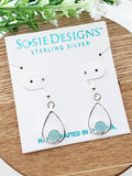 Sosie Designs - Sterling Silver Teardrop Earrings - Aqua Chalcedony