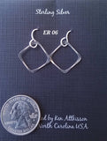 Ken’s handcrafted jewelry - Sterling Silver Earrings Small Square