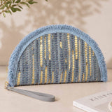 Sensibling Corp. - Boho Fringe Textured Half Moon Clutch Bag: Multi