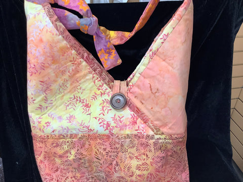 Pinks/Light Oranges Fabric Bag by Carol
