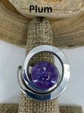Open Curly Q ring: Plum