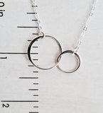 Sosie Designs - Two Intertwined Circle Sideways Necklace - Sterling Silver: 16"