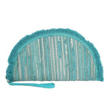 Sensibling Corp. - Boho Fringe Textured Half Moon Clutch Bag: Multi