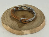Infinity Twist Bracelet: Medium / Black matte leather