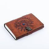 Embossed Leather diary with Sun and moon Stone 200 Travel Journal