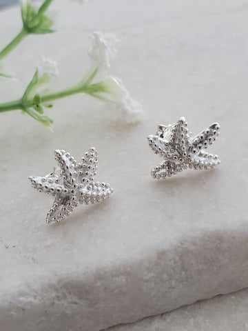 Sosie Designs - #1312 Silver Textured Starfish Studs