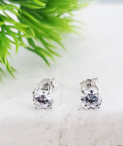 Sosie Designs -  #1950-1 Silver CZ Round Studs Earrings - Clear