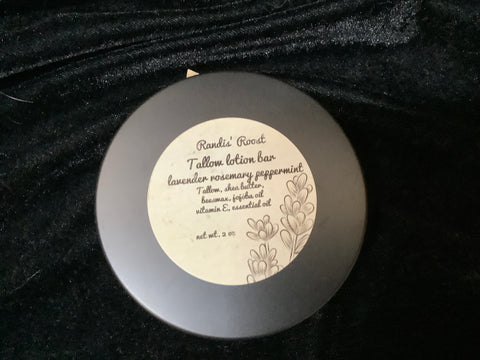 Tallow Lotion Bar by Randis Roost. 2oz..