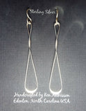 Ken’s handcrafted jewelry - Sterling Silver Earrings Twist/Drop Large