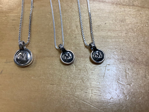 Initial M sterling necklace by Mary Kay