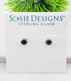 Sosie Designs - #1950-2 Silver CZ Round Studs Earrings - Mystic