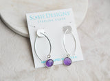 Sosie Designs - #1497 Silver Marquis Amethyst Earring
