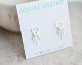 Sosie Designs - Silver Heart Fringe Stud Earrings
