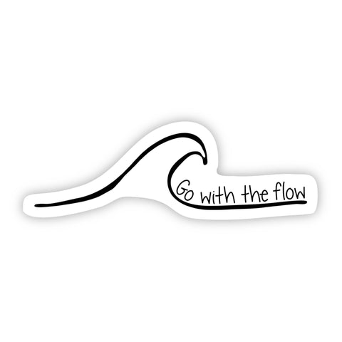 Wave Go With The Flow Sticker Made in the U.S.A. • High quality and durable vinyl, indoor and outdoor use • Waterproof and weatherproof