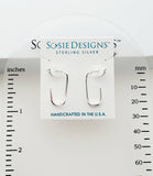Sosie Designs - #1372 Silver Oval Hoop Studs (12x24 mm)