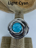 Flower Nest Ring Silhouette: Teal Green