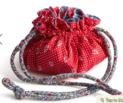 VB Drawstring Jewelry Bag in Dotty Floral