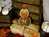 Halloween Green Jack O Lantern Pumpkin Wood Cutout: 17x10 / Candy Corn Base