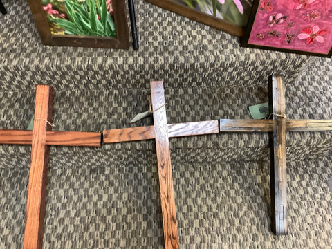 Medium Wood Cross 24”x17 3/4x 4” by Rob (choice of one)