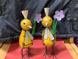 Recycled Tin  Chicks with Flower ( choice of one per purchase)