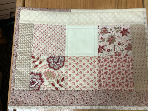 Beige,Red, and Rose Placemat by Carol