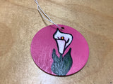 Calla Lilly Hand painted    Wooden Disc by Cecelia. ( 1 per purchase)