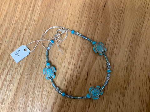 Turquoise Turtle Anklet by Caitlin