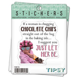 Tipsy Coasters & Gifts - Funny Sticker | If a woman is chugging chocolate