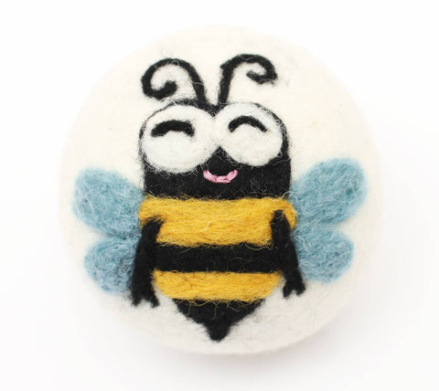Ethical Global - Bees: Eco Wool Dryer Balls Fair Trade: Happy Bee