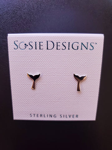 Sosie Designs - #ST141 Silver Whale Tail Studs