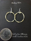 Ken’s handcrafted jewelry - Sterling Silver Earrings Circle Hammered