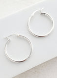 Sosie Designs - #1191 Silver Tube Hoops Earrings (25mm) - Medium
