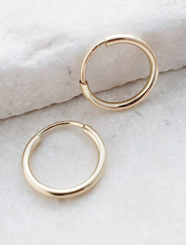 Sosie Designs - #ST502 Gold-Filled Tiny Endless Huggie Hoops