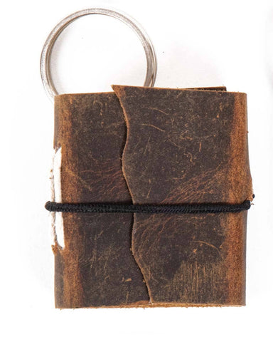 Miniature Journal  keyring: Vintage Brown