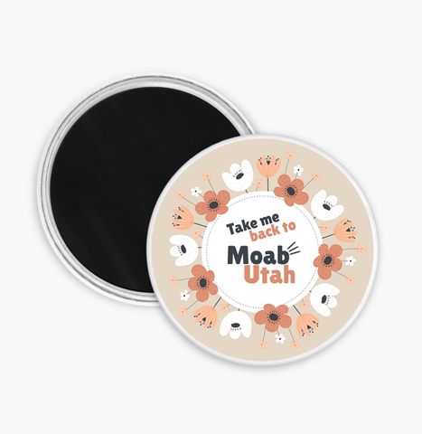 2.25 Floral Button Magnet  Williamsport, Pa.