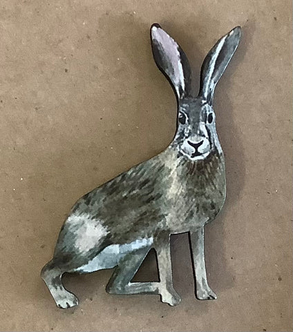 Small Wood Rabbit Magnet by Jen