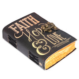 Leather Journal Blank Vintage grimoire with Uv Print