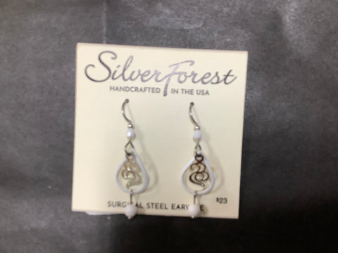 NE-2111A Silver Forest Earrings
