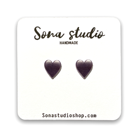 Sona Studio - Black Heart Earrings