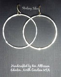 Ken’s handcrafted jewelry - Sterling Silver X-Large Circle Hammered