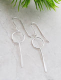 Sosie Designs - Silver Circle Paddle Earrings