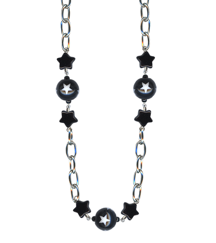 Classic Hardware - Star Ball Choker Black Necklace
