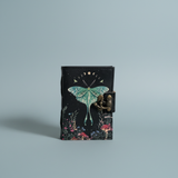 SunlitSage - Mini Journal | Leather Journal | Blank Vintage Journal: Luna Moth