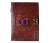 Leather  Notebook with Stone Mandala Embossed Travel Journal