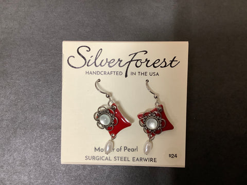 NE-2029A Silver Forest Earrings