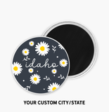 Mad River - 2.25 Custom Daisy Button Magnet with your City/State