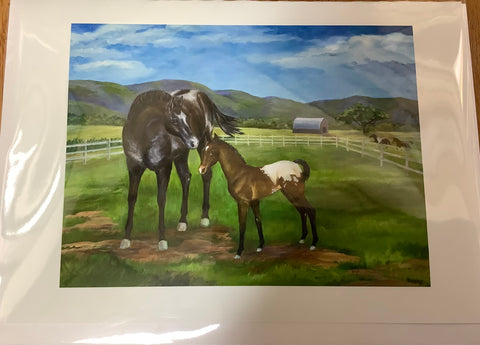 “Stormy and her Foal” Print by Deb