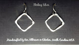 Ken’s handcrafted jewelry - Sterling Silver Earrings Squares Hammered